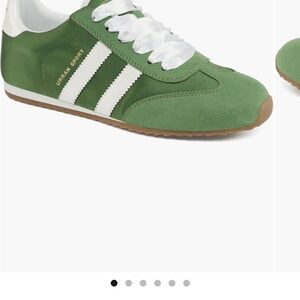 J Slides Green and White Sneakers